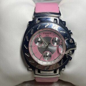 Tissot T-Race Chronograph Swiss Quartz Pink Dial 36mm Sapphire Ref T011217A